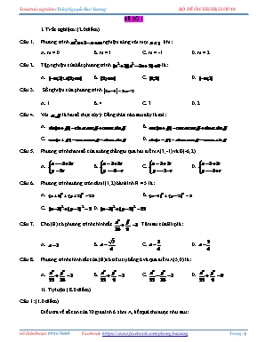 Bộ đề Ôn thi học kỳ II môn Toán Lớp 10 - Nguyễn Bảo Vương